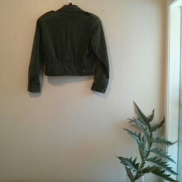 Vintage Suede Cropped Bomber/Pilot Jacket Size M - Picture 6 of 16